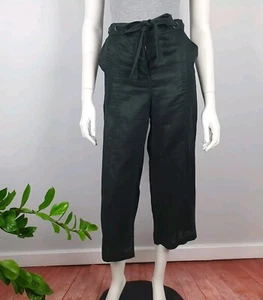 Pantalón Capri Corto Marca Flor Talla 12 Bolsillos Verde Oscuro Mujeres Informal - Imagen 1 de 13