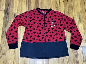 Disney Fleece Mickey Mouse Pajama Set - Top and Pants w/Feet Size Youth XL 16-18 - Picture 1 of 12