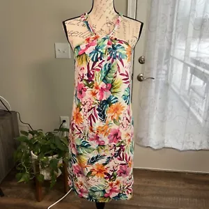 Tommy Bahama Garden Of Hope & Courage Silk Halter Dress Multicolor Small Resort - Picture 1 of 13