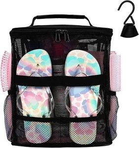 Large Capacity Mesh Shower Caddy Portable with Hanging Hook,Quick Dry Shower Bag - Picture 1 of 9