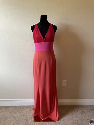 Vestido maxi vintage rosa multicolorido - Imagem 1 de 4