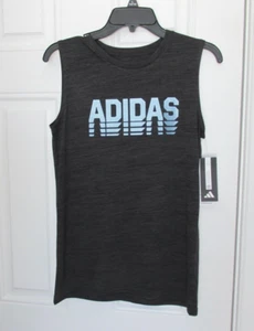 NEW BOYS ADIDAS AEROREADY SLIM FIT SLEEVELESS SHIRT TANK TOP SMALL 8 LARGE 14/16 - Picture 1 of 7