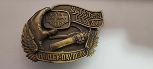 Harley-Davidson de colección hebilla de cinturón Baron 1992 EE. UU. H413 American Riding - Imagen 1 de 6