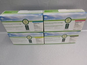 NEW STAPLES BRAND FOUR TONER CARTRIDGE SET COMPATIBLE WITH HP CE410X CE411A + - Picture 1 of 2