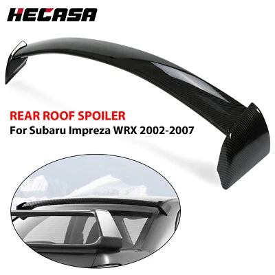 For 2002-2007 Subaru Impreza WRX STI Rear Window Roof Spoiler Carbon Fiber Look - Image 1 of 4