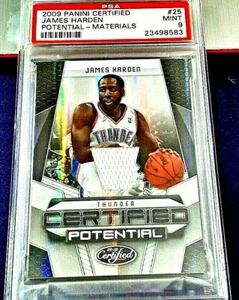2009-10 PANINI CERTIFIED JERSEY RC JAMES HARDEN PSA 9 #117/599  MT MATERIALS #25 - Picture 1 of 3