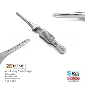 Abrazadera quirúrgica Micro Bulldog mandíbula recta serrada acero inoxidable 5 cm de largo - Imagen 1 de 4