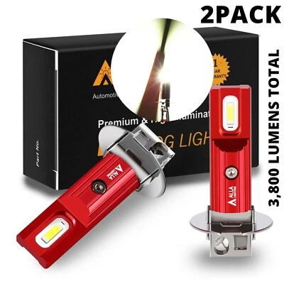 LED 6000K White Fog Light Bulbs Driving Lamp for 2000-11 International 9400i SBA - Image 1 of 4