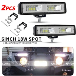 2x 6inch 18W LED Work Light Bar Spot Pods Fog Lamp Offroad Driving Truck SUV ATV - Picture 1 of 10