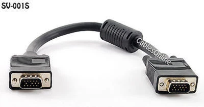1ft. High-Res Coax Super-VGA HD15 Male to Male Monitor Cable w/ Ferrite  SV-001S - Image 1 of 2