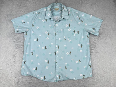 Camisa Haggar Adulto 2XL XXL Azul 100% Algodón Abotonada Floral Luau Niña Hawaiana Foto 1 de 4