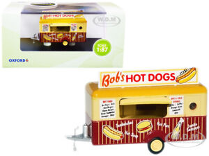 MOBILE FOOD TRAILER "BOB'S HOT DOGS" 1/87 (HO) SCALE DIECAST BY OXFORD 87TR001
