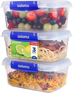 Sistema KLIP IT PLUS Leakproof Food Storage Containers | 1 L | Airtight 3 Boxes - Picture 1 of 3