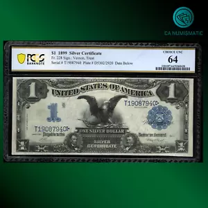 Fr.228 1899 1 One Dollar Silver Certificate "Black Eagle" PCGS 64 comment, 87940 - Picture 1 of 2