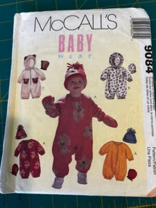 McCalls  Uncut  Baby Jumpsuit, Hats, & Mittens Sewing Pattern  Size SM  to XL - Picture 1 of 2