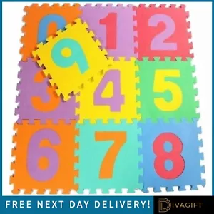 BABY PLAY MAT FOR CHILDRENS KIDS NUMBERS SOFT FOAM JIGSAW PUZZLE MATS 10PC 123 - Picture 1 of 9