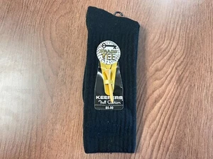 VINTAGE BRASS TEE KEEPERS FULL CUSHION BLACK SOCKS 10-13 USA DEADSTOCK NEW NOS - Picture 1 of 3