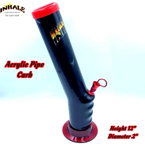 INHALE®️ 2X12" GRIP ACRYLIC Hookah WATER PIPE W CARBURETOR MADE IN THE USA - Picture 1 of 4