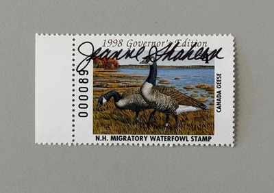 1998 New Hampshire State Duck Stamp - Governor Hand Signed - NH15G(s) - Image 1 of 2