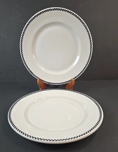 Shenango Restaurant Geschirr (2) 9" Essteller s/w Schachbrett Rand 2nds - Bild 1 von 9