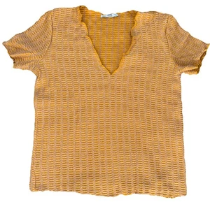 ZARA NEU OHNE ETIKETT GOLD & SILBER GLITZER STRUKTUR 70ER JAHRE RETRO STIL KURZARM OBERTEIL MED - Bild 1 von 4