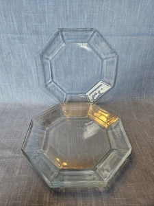 4er Set Arcoroc Octime Klarglas Achteck Salatteller 7 1/4" Hergestellt in Frankreich - Bild 1 von 4