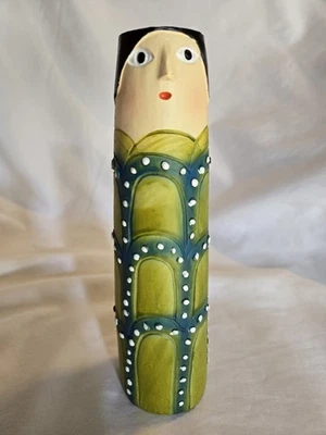 Boho Art Vase Family Human Face Painting Resin Flower Pot Tabletop Planter Decor - Image 1 of 4