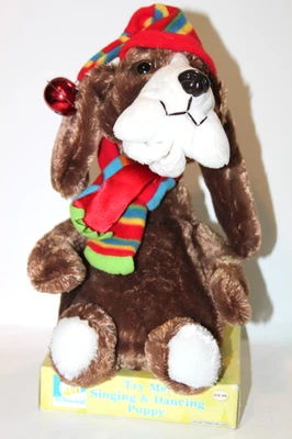 Dan Dee Singing Dancing Puppy Dog Plush 11" Animated Dances Only Holiday Decor - Image 1 of 4