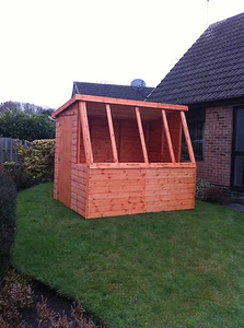 8x5 potting shed quality wooden pent greenhouse 8'x5' 8ftx5ft WITHOUT GLAZING - Picture 1 of 11
