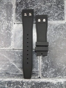 Correa de reloj de buceo con correa de goma genuina negra IWC de 20 mm con remache para pistola superior PILOT con - Imagen 1 de 6