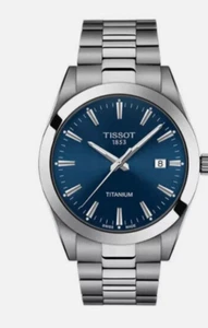 Tissot T1274104404100 Gentleman TITANIUM Blue Dial Classic Watch Box & Papers - Picture 1 of 8