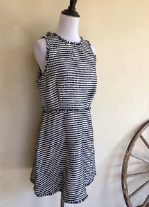 ZARA WOMAN Nautical Navy Blue White Striped Sleeveless Dress Sz L New w/ Tags!!! - Picture 1 of 1