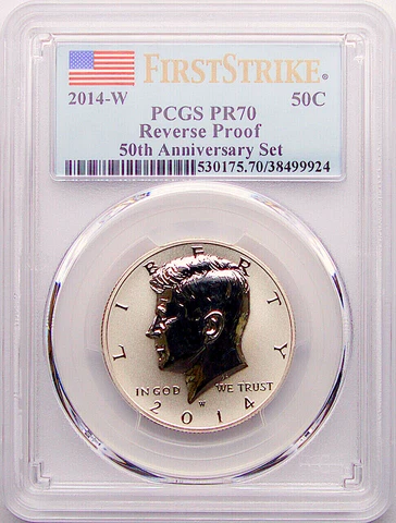 2014 W SILVER KENNEDY 50C 50TH ANNIVERSARY SET FIRST STRIKE REV PR70 Low Mintage Cover