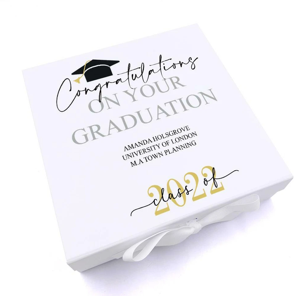 Personalised Class of Year Graduation Gift Keepsake Memory Box UV-745 - Image 1 of 1