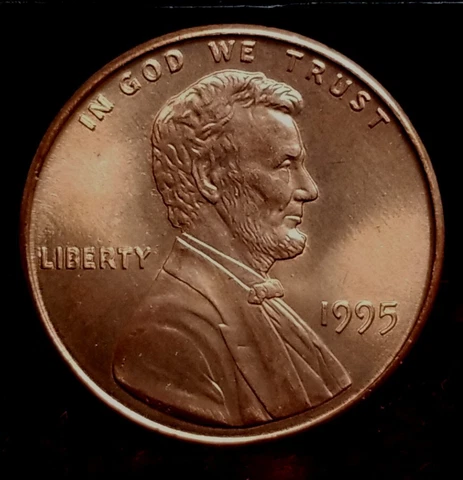1995 1c. Double Die Obverse Uncirculated Red Lincoln Memorial Cent Cover