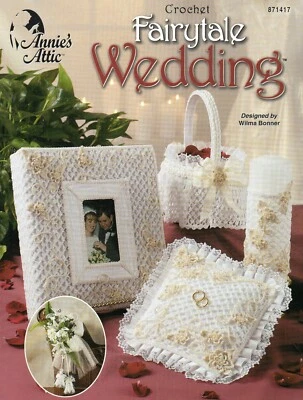Fairytale Wedding Crochet  Annies Attic Basket Pillow Photo Album 1999 - Image 1 of 2