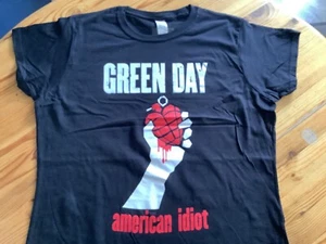 GREEN DAY Ladies T-Shirt + Backprint Black Size XL Punk Rock Blink 182 Rancid - Picture 1 of 4