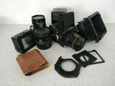 BRONICA SQ-A 120 FILM MEDIUM FORMAT CAMERA WITH 3 LENSES — 第 1/4 张图片