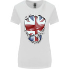 The Union Jack Flag Ripped Muscles Womens Wider Cut T-Shirt