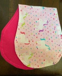 Handmade Burp Cloth Unicorns Set of 2 - Picture 1 of 1