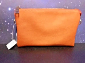 Jen & Co New Bag Purse Wallet Roughly 8" x 5" Tan Brown Orange Cream Color - Picture 1 of 11