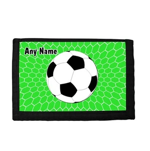 PERSONALISED FOOTBALL GOAL NET PRINT BOYS RIP WALLET BIRTHDAY CHRISTMAS GIFT - Picture 1 of 3
