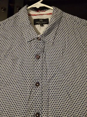 Camisa Michael Brandon Los Angeles Para Hombre Extra Grande Azul Abotonada Informal Foto 1 de 4