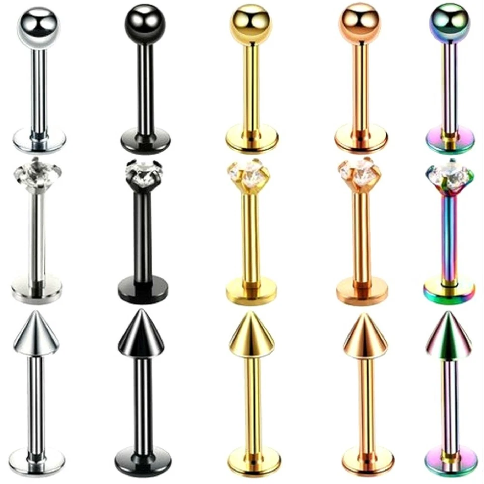1,2MM LIPPENPIERCING LABRET MONROE MADONNA KUGEL KRISTALL TRAGUS OHR PIERCING - Bild 1 von 1