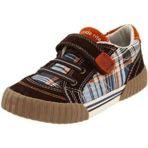 NEW Stride Rite Kid Baby Caleb Brown Patchwork Suede Dress Low Top Flat Sneakers - Picture 1 of 6