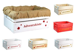 Holzkiste Weihnachten Glitter Druck Adventskiste verschiedene Farben und Einlage - Bild 1 von 6