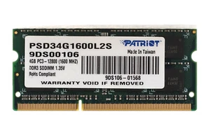 Patriot 4GB 1Rx4 PC3-12800 DDR3-1600 Laptop Memory P/N: PSD34G1600L2S Tested - Picture 1 of 3