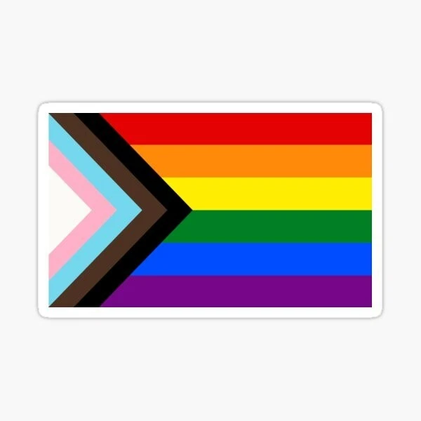 MODERN WORKS Gay progress flag Cute Fun Love Is Love Sticker pride waterproof