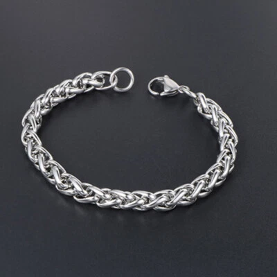 / Kettenarmband Für Männer Und Jungen Personalisieren Sie Ihr 8Mm Edelstahl- / - Bild 1 von 4