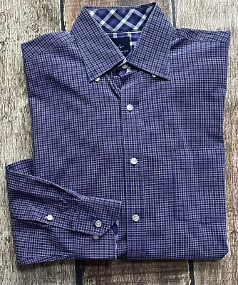 CAMISA DEPORTIVA A CUADROS MANGA LARGA COLECCIÓN TAILORBYRD MORADA PARA HOMBRE LT EXCELENTE Foto 1 de 4